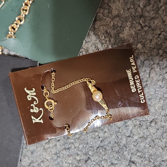 Fun fashion lot new goldtoned Anklet, genuine cultured pearl bracelet,necklace - Picture 2 of 4